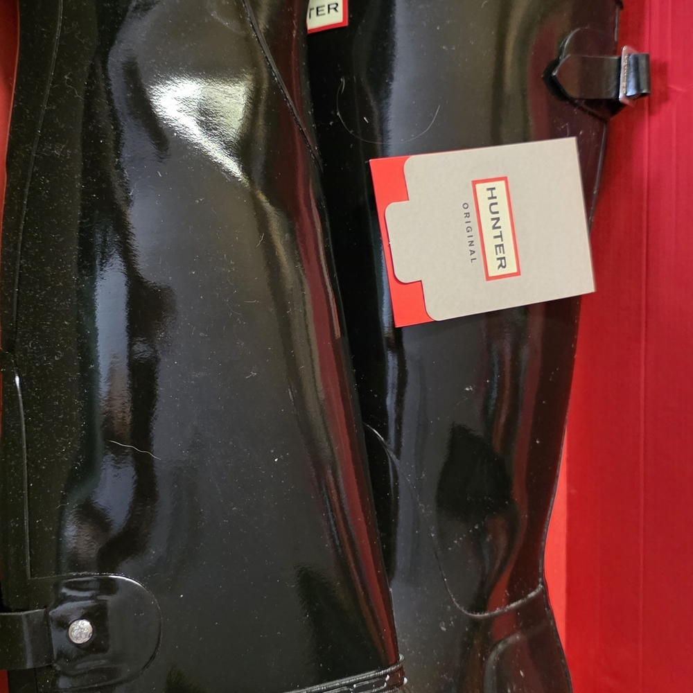 Hunter Black and Red Boots